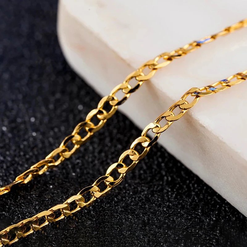 18K Gold 2mm Sideways Chain
