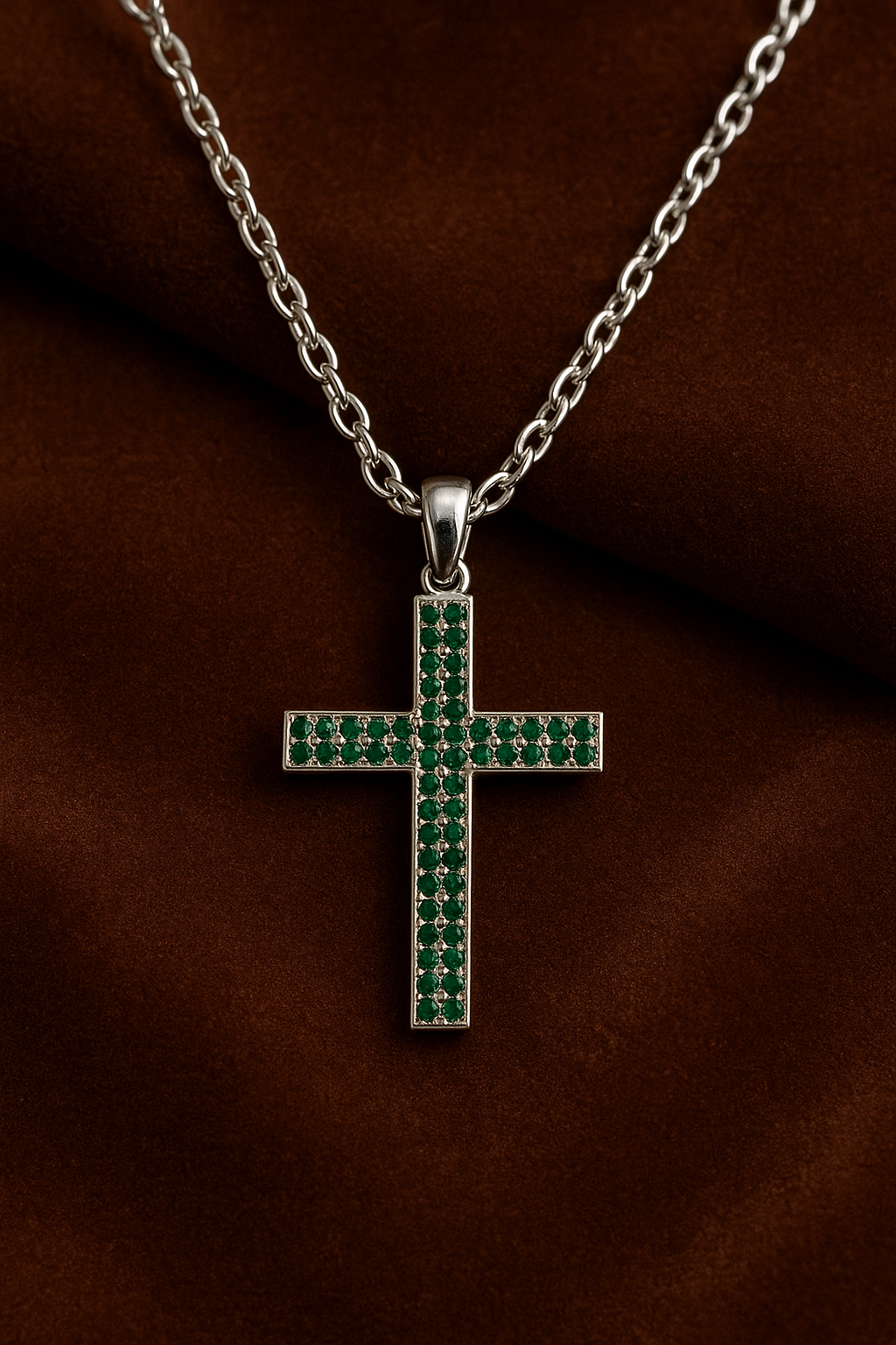 Tsavorite Cross Pendant – Symbol of Faith & Elegance