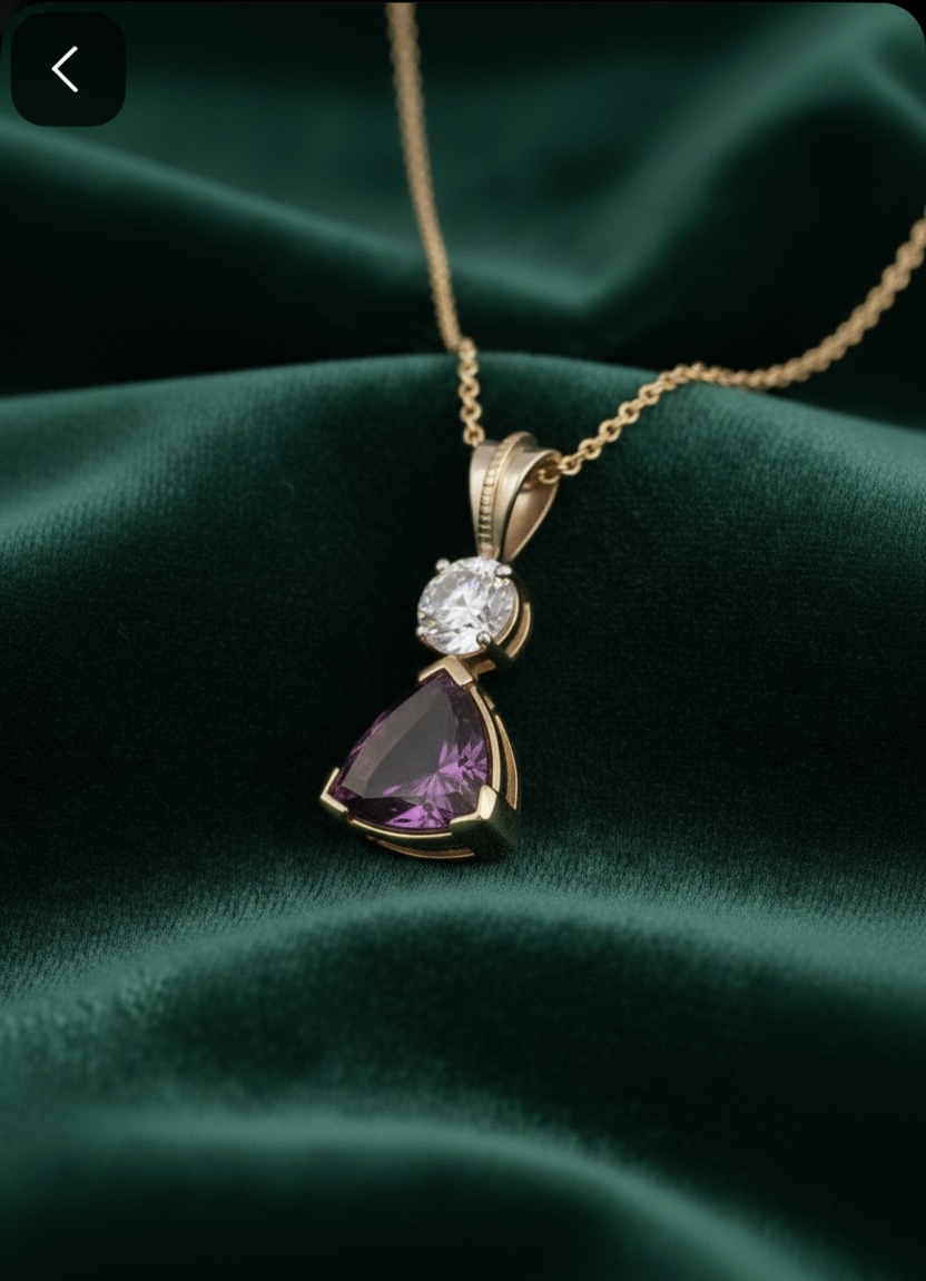 “The Royal Muse" Amethyst & Diamond Pendant