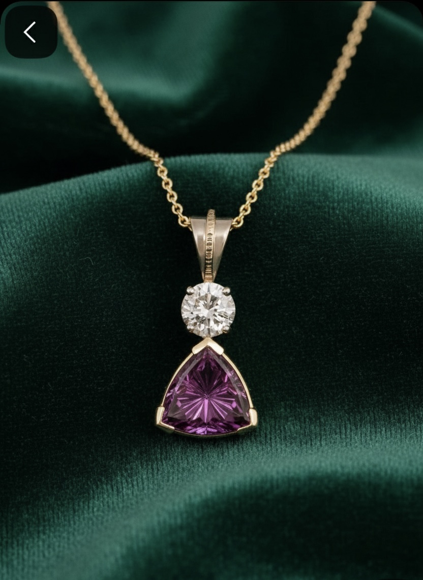 “The Royal Muse" Amethyst & Diamond Pendant