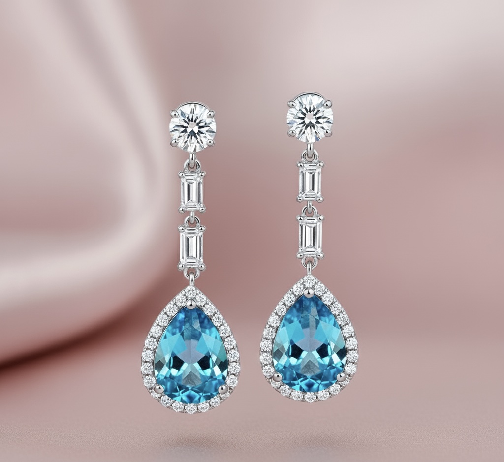 ✨ Aqua Radiance Drop Earrings – Elegance in Every Movement ✨