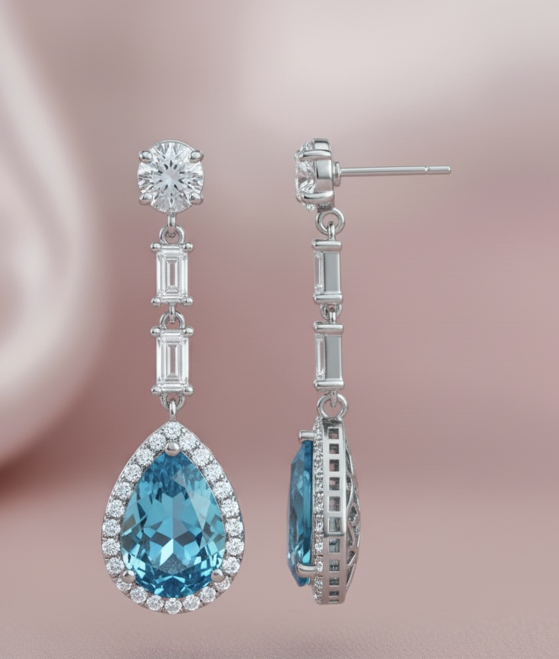 ✨ Aqua Radiance Drop Earrings – Elegance in Every Movement ✨
